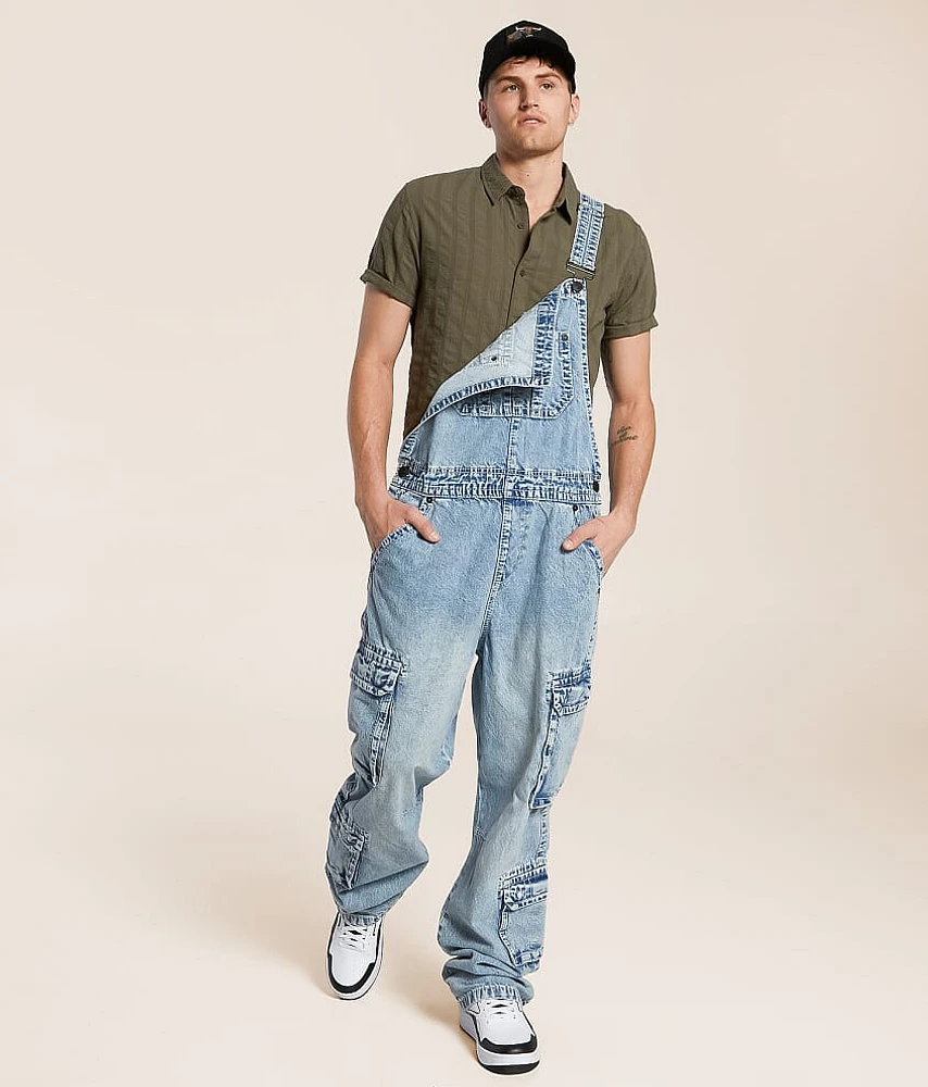 Denim Double Cargo Overalls