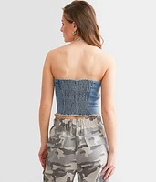 Denim Corset Tube Top