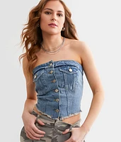 Denim Corset Tube Top