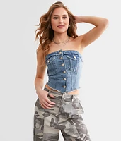Denim Corset Tube Top