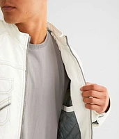 Faux Leather Distressed Jacket