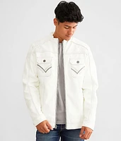 Faux Leather Distressed Jacket