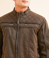 Antique Quilted Faux Leather Jacket