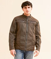 Antique Quilted Faux Leather Jacket