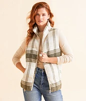 BKE Collared Plaid Vest