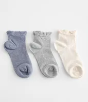 Lemon 3 Pack Silk Summer Ankle Socks