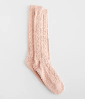 Lemon Cable Knit Boot Socks