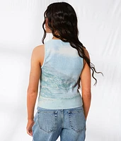 Ribbed Coastal Belt Tank Top