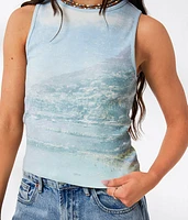 Ribbed Coastal Belt Tank Top