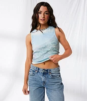 Ribbed Coastal Belt Tank Top