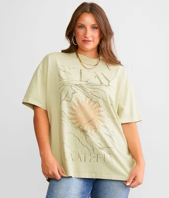 Modish Rebel Stay Grateful Oversized T-Shirt