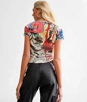 Graffiti Mesh Top