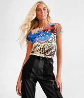 Graffiti Mesh Top