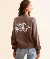 Running Horses Oversized Pullover