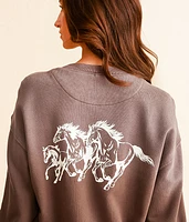 Running Horses Oversized Pullover