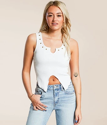 Studded Split Hem Tank Top
