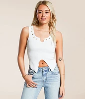 Studded Split Hem Tank Top