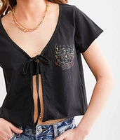 Cropped Front Tie Top