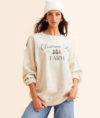 Modish Rebel Christmas Tree Farm Oversized Pullover