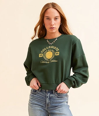 Modish Rebel Collegiate Basketball Cropped Pullover