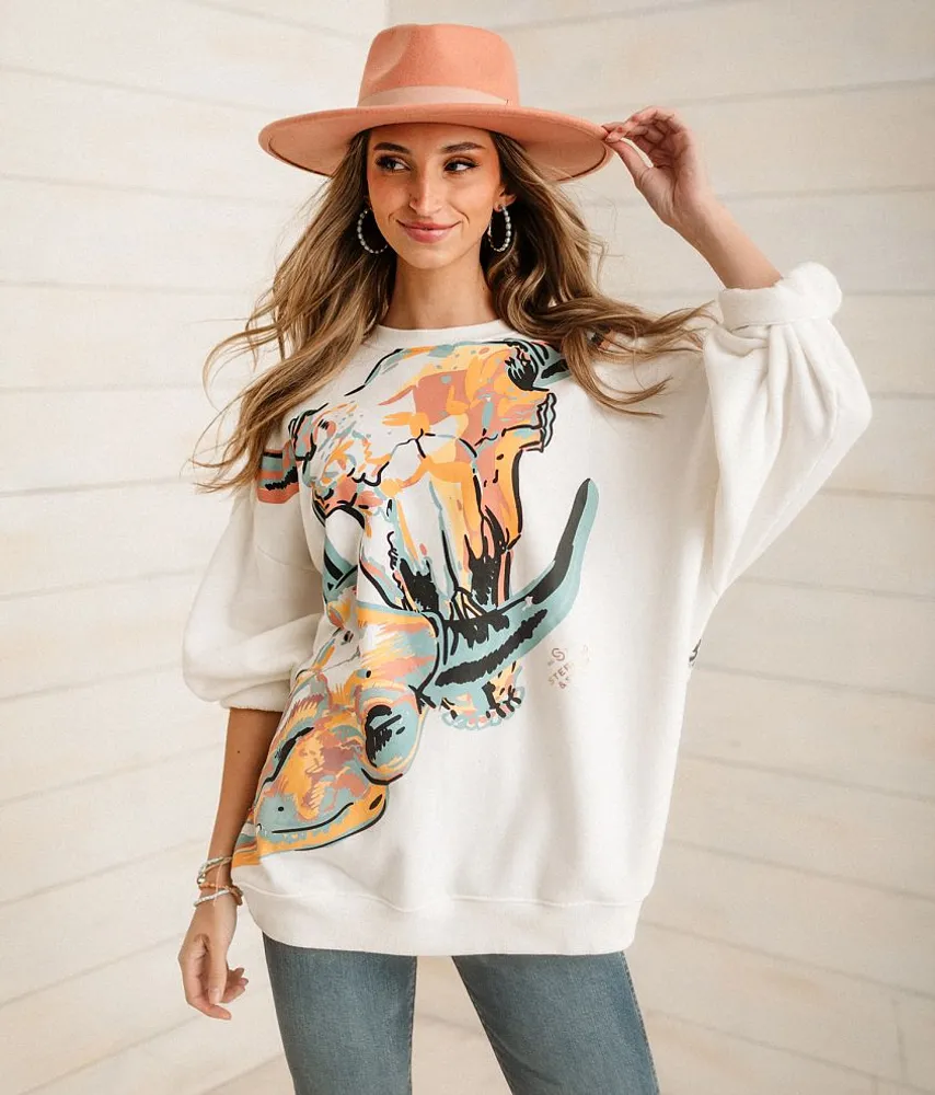 Sterling & Stitch Steer Oversized Pullover
