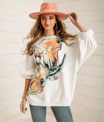 Sterling & Stitch Steer Oversized Pullover