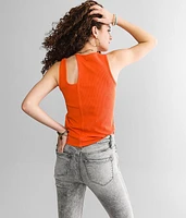 Ribbed Cut-Out Tank Top