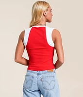 Color Block Cropped Tank Top