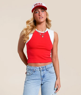 Color Block Cropped Tank Top