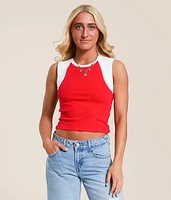 Color Block Cropped Tank Top