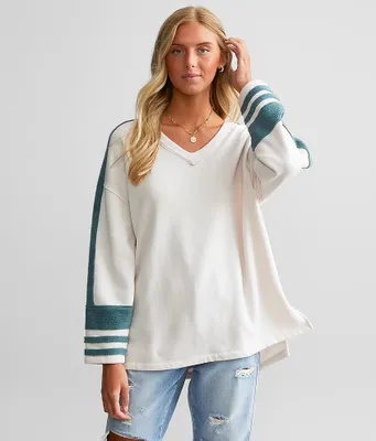 Gilded Intent Athletic Stripe Oversized Pullover