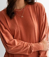 Pieced Waffle Knit Top