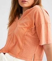 Washed Boxy Cropped Top