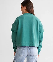 Lace-Up Cropped Pullover