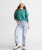 Lace-Up Cropped Pullover
