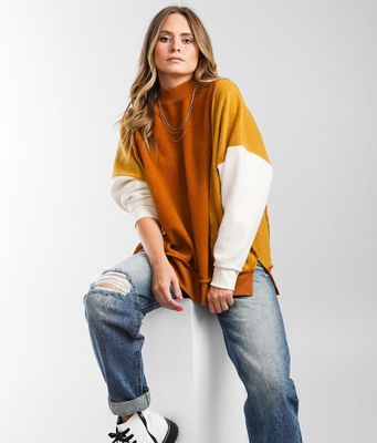 Gilded Intent Color Block Oversized Pullover