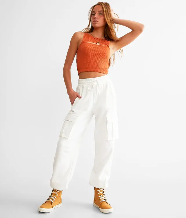 Lila Satin Cargo Joggers