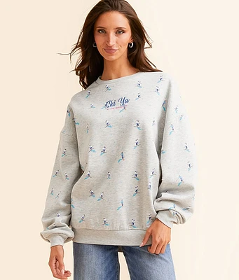 Modish Rebel Ski Ya On The Mountain Oversized Pullover