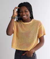 Gilded Intent Tie Dye Mesh Cropped Top