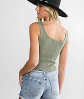 Exposed Seam Cropped Tank Top