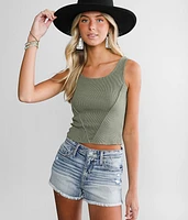 Exposed Seam Cropped Tank Top