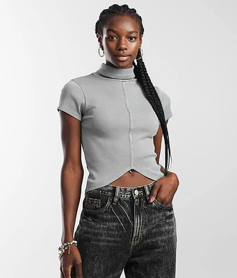 Mock Neck Cropped Top