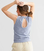 Washed High Neck Tank Top