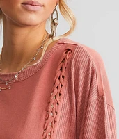 Braided Knit Oversized T-Shirt
