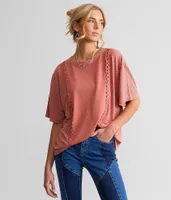 Gilded Intent Braided Knit Oversized T-Shirt