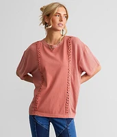 Braided Knit Oversized T-Shirt