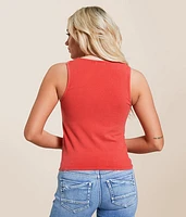 Washed Cut-Out Tank Top