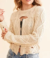 Zip-Up Cropped Sweater