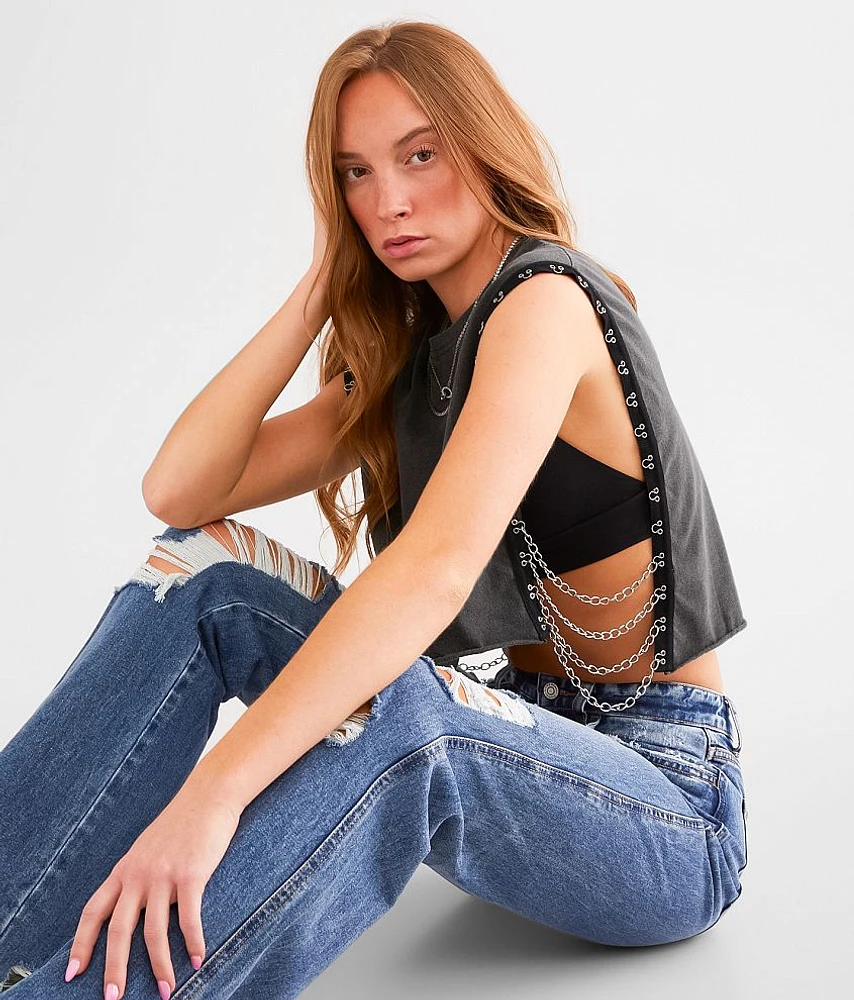 Washed Muscle Tank Top