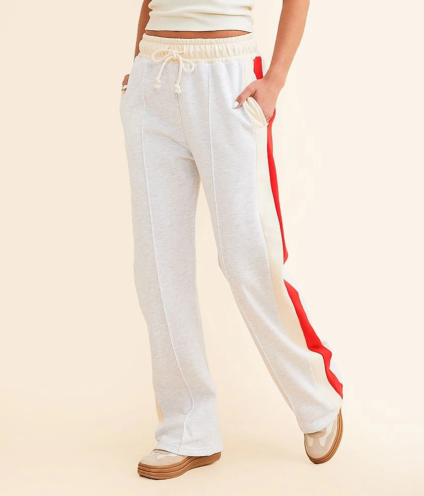 FITZ + EDDI Striped Wide Leg Sweatpant